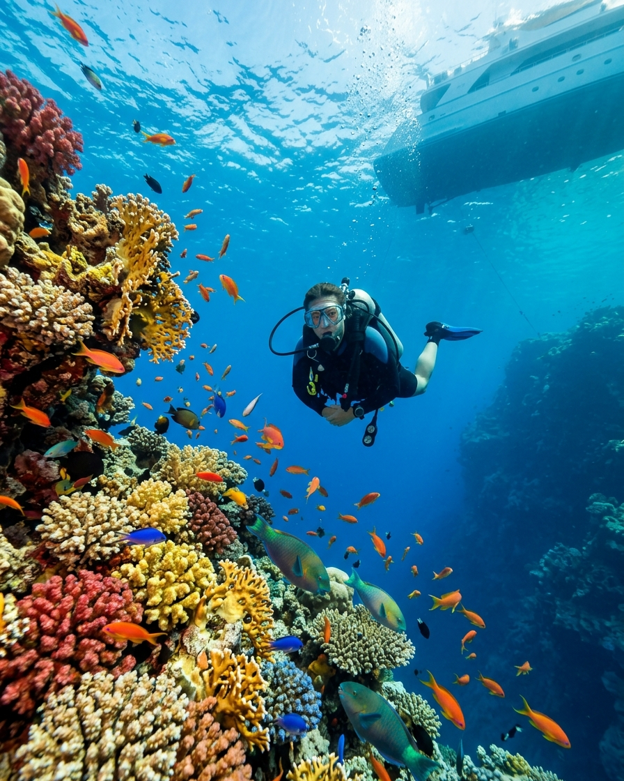 تجربة غوص في البحر الأحمر من خلال يخت خاص